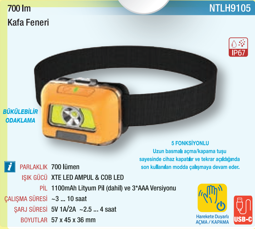 NTLH9105 orijinal katalog bilgileri — fiyat içermeyen görsel